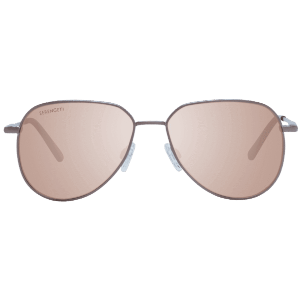Serengeti Sonnenbrille SS544001 55 – Frontansicht mit Metall Rahmen und Braun Gläsern