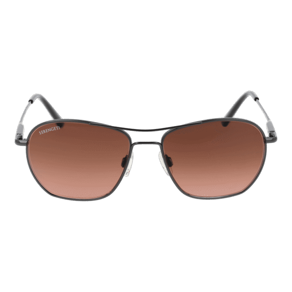 Serengeti Sonnenbrille SS545003 Lunger – Frontansicht mit Metall Rahmen und Braun Gläsern