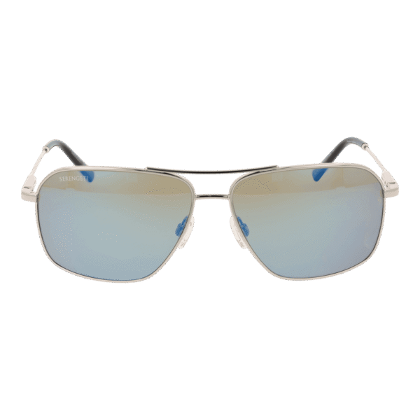 Serengeti Sonnenbrille SS578002 Dorwinn – Frontansicht mit Metall Rahmen und Blau Gläsern