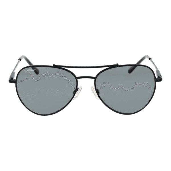 Serengeti Sonnenbrille SS599003 Pete – Frontansicht mit Metall Rahmen und Grau Gläsern