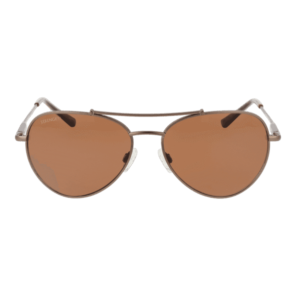 Serengeti Sonnenbrille SS599004 Pete – Frontansicht mit Metall Rahmen und Braun Gläsern
