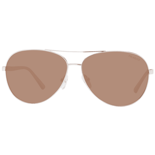 Skechers Sonnenbrille SE6122 6428H – Frontansicht mit Metall Rahmen und Braun Gläsern