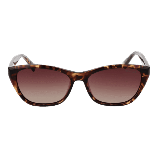 Skechers Sonnenbrille SE6218 5556H – Frontansicht mit Edelstahl Rahmen und Rot Gläsern