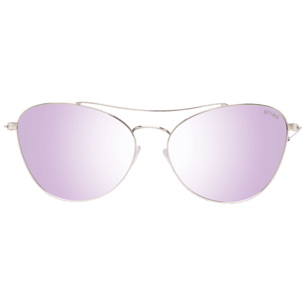 Sting Sonnenbrille SST218 55300X – Frontansicht mit Metall Rahmen und Silber Gläsern