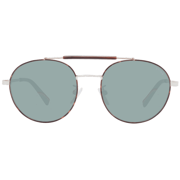 Sting Sonnenbrille SST305 530320 – Frontansicht mit Metall Rahmen und Grün Gläsern
