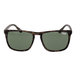 Superdry Sonnenbrille SDS-SHOCKWAVE 55102 – Frontansicht mit Polycarbonat Rahmen und Grün Gläsern