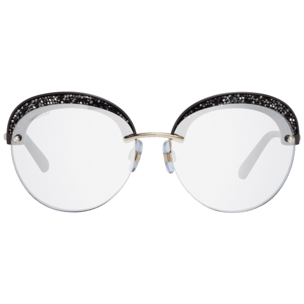 Swarovski Sonnenbrille SK0256 5632G – Frontansicht mit Metall & Kunststoff Rahmen und Braun Gläsern