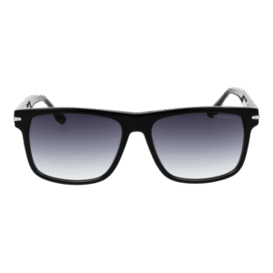 Trussardi Sonnenbrille TSM9006 57A01 – Frontansicht mit Azetat Rahmen und Grau Gläsern