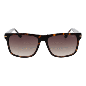 Trussardi Sonnenbrille TSM9006 57G21 – Frontansicht mit Azetat Rahmen und Braun Gläsern