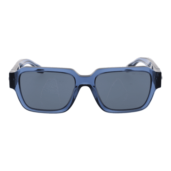 Trussardi Sonnenbrille TSM9007 55T03 – Frontansicht mit Azetat Rahmen und Blau Gläsern