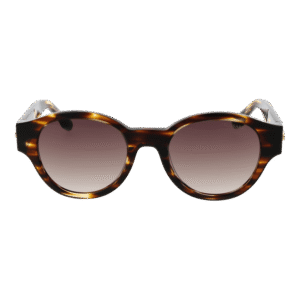 Trussardi Sonnenbrille TSM9008 51E04 – Frontansicht mit Azetat Rahmen und Braun Gläsern