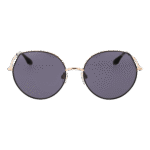 Trussardi Sonnenbrille TSW3011 5609A – Frontansicht mit Metall Rahmen und Lila Gläsern