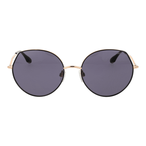 Trussardi Sonnenbrille TSW3011 5609A – Frontansicht mit Metall Rahmen und Lila Gläsern