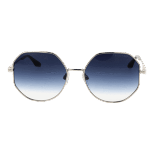 Trussardi Sonnenbrille TSW3012 5603A – Frontansicht mit Metall Rahmen und Blau Gläsern
