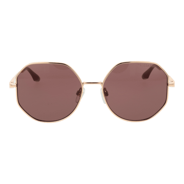 Trussardi Sonnenbrille TSW3012 5604A – Frontansicht mit Metall Rahmen und Rosa Gläsern