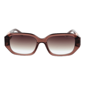 Trussardi Sonnenbrille TSW9011 55T01 – Frontansicht mit Azetat Rahmen und Rosa Gläsern