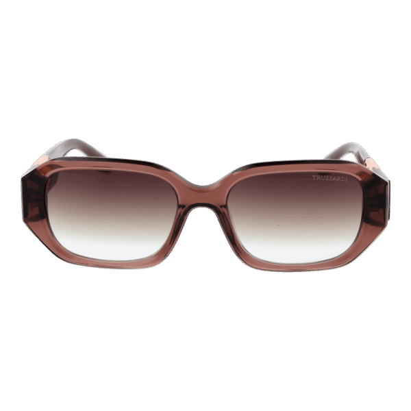 Trussardi Sonnenbrille TSW9011 55T01 – Frontansicht mit Azetat Rahmen und Rosa Gläsern