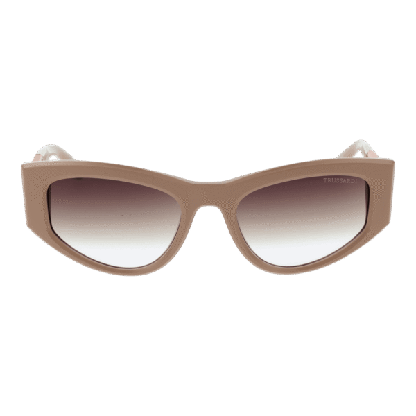 Trussardi Sonnenbrille TSW9013 54D01 – Frontansicht mit Azetat Rahmen und Braun Gläsern