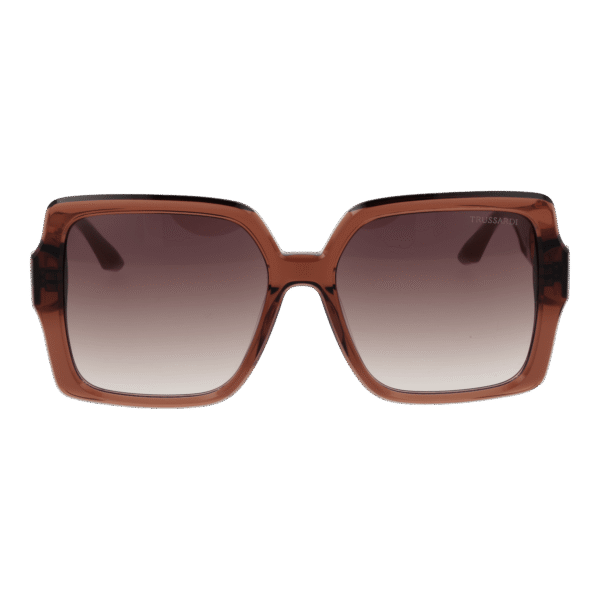 Trussardi Sonnenbrille TSW9014 56T03 – Frontansicht mit Azetat Rahmen und Rosa Gläsern