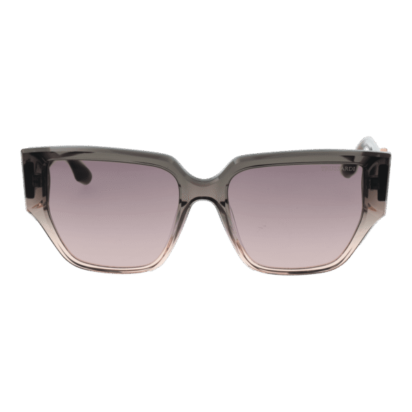 Trussardi Sonnenbrille TSW9023 55C01 – Frontansicht mit Azetat Rahmen und Rosa Gläsern