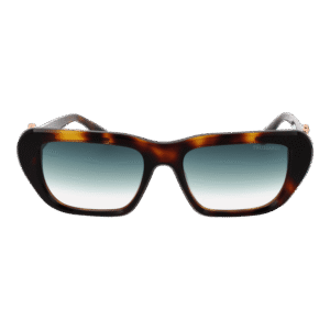 Trussardi Sonnenbrille TSW9024 54G23 – Frontansicht mit Azetat Rahmen und Türkis Gläsern