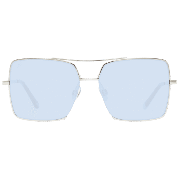 Web Sonnenbrille WE0210 5732V – Frontansicht mit Metall Rahmen und Blau Gläsern
