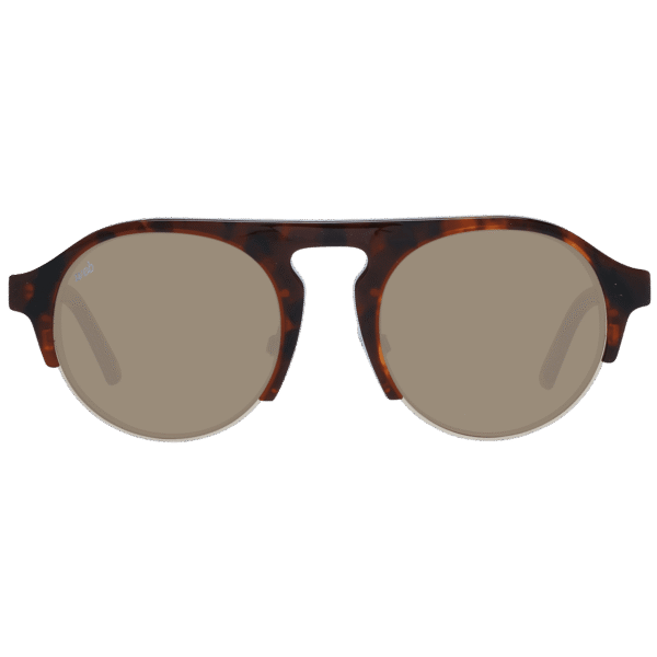 Web Sonnenbrille WE0224 5252G – Frontansicht mit Metall & Kunststoff Rahmen und Braun Gläsern