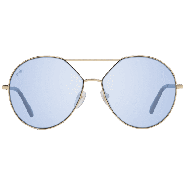 Web Sonnenbrille WE0286 5730V – Frontansicht mit Metall Rahmen und Blau Gläsern