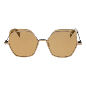 Yohji Yamamoto Sonnenbrille YY7031 52479 – Frontansicht mit Edelstahl Rahmen und Beige Gläsern