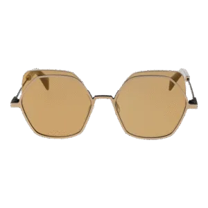 Yohji Yamamoto Sonnenbrille YY7031 52479 – Frontansicht mit Edelstahl Rahmen und Beige Gläsern