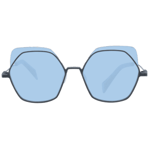 Yohji Yamamoto Sonnenbrille YY7031 52902 – Frontansicht mit Metall & Kunststoff Rahmen und Blau Gläsern