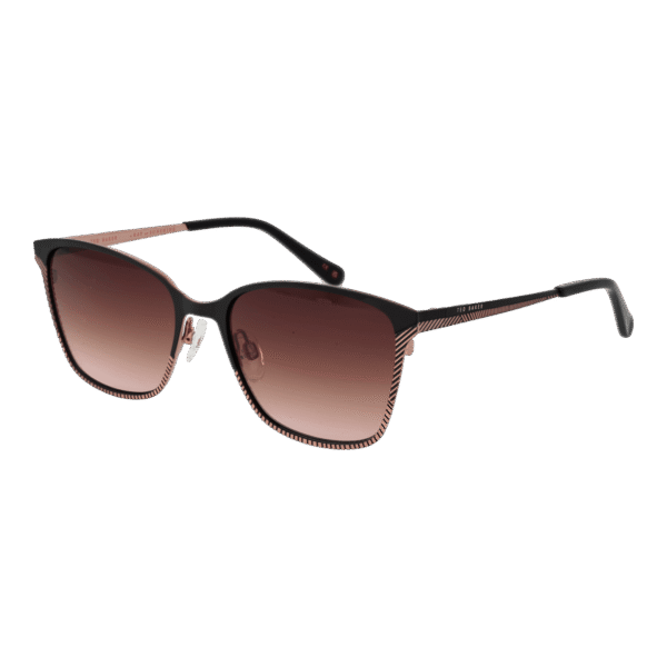 Ted Baker Quadrat Sonnenbrille TB1563 53004 in Schwarz – 45° Seitenansicht
