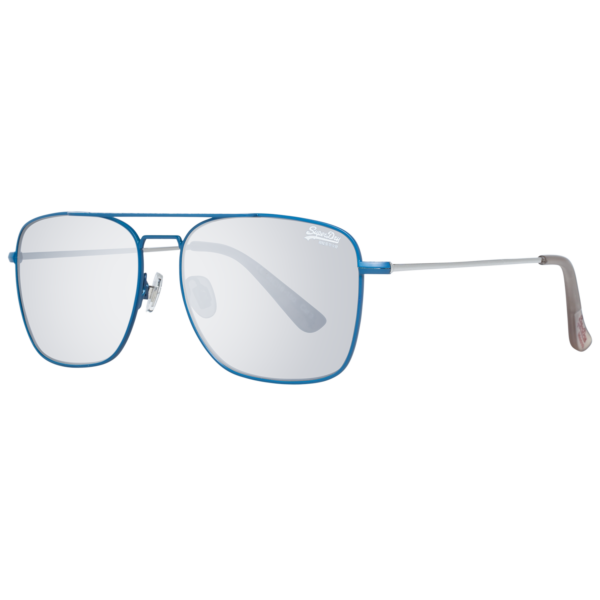 Superdry Rechteck Sonnenbrille SDS Trident 55212 in Blau – 45° Seitenansicht