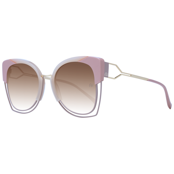 Ana Hickmann Schmetterling Sonnenbrille AH3181 55P01 in Rosa – 45° Seitenansicht