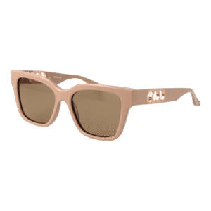 Trussardi Quadrat Sonnenbrille TSW9012 55D01 in Beige – 45° Seitenansicht