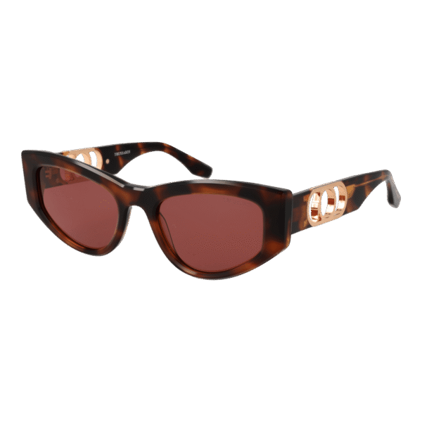 Trussardi Oval Sonnenbrille TSW9013 54G21 in Braun – 45° Seitenansicht