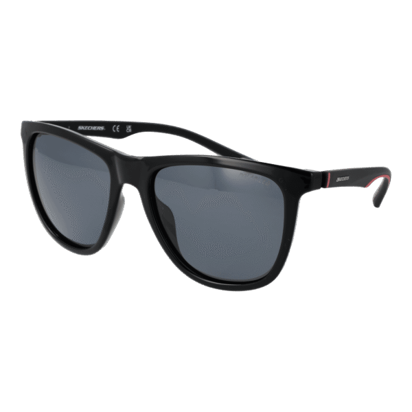 Skechers Quadrat Sonnenbrille SE6118 5701D in Schwarz – 45° Seitenansicht
