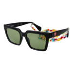 Guess Rechteck Sonnenbrille GU8261 5501N in Schwarz – 45° Seitenansicht