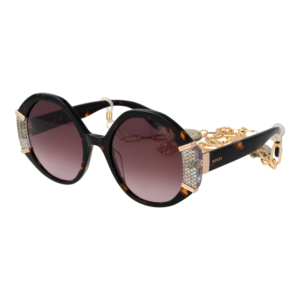 Guess Rund Sonnenbrille GU7874 5452G in Braun – 45° Seitenansicht