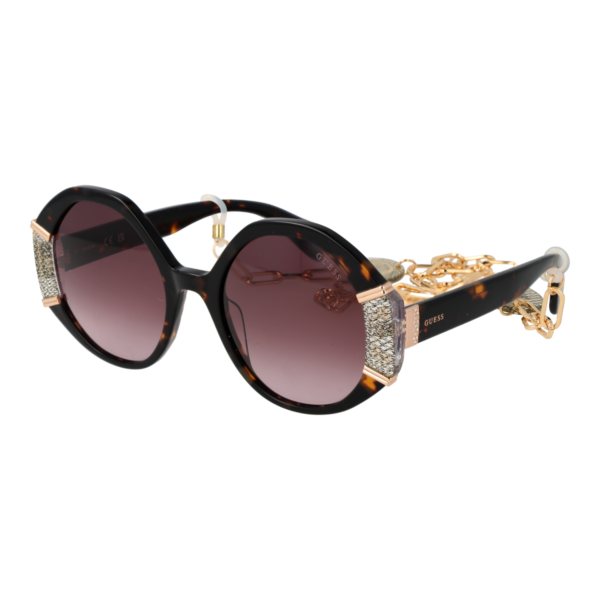 Guess Sonnenbrille GU7874 5452G – 45° Seitenansicht Guess Rund Sonnenbrille GU7874 5452G in Braun – 45° Seitenansicht