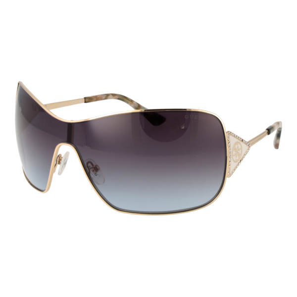 Guess Monoscheibe Sonnenbrille GU7876 0033W in Gold – 45° Seitenansicht