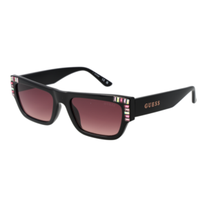 Guess Rechteck Sonnenbrille GU7902 5301T in Schwarz – 45° Seitenansicht