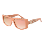 Guess Rechteck Sonnenbrille GU7914 5872U in Rosa – 45° Seitenansicht