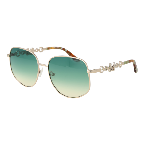 Marciano by Guess Sonnenbrille GM00003 5932P – 45° Seitenansicht Marciano by Guess Rund Sonnenbrille GM00003 5932P in Gold – 45° Seitenansicht