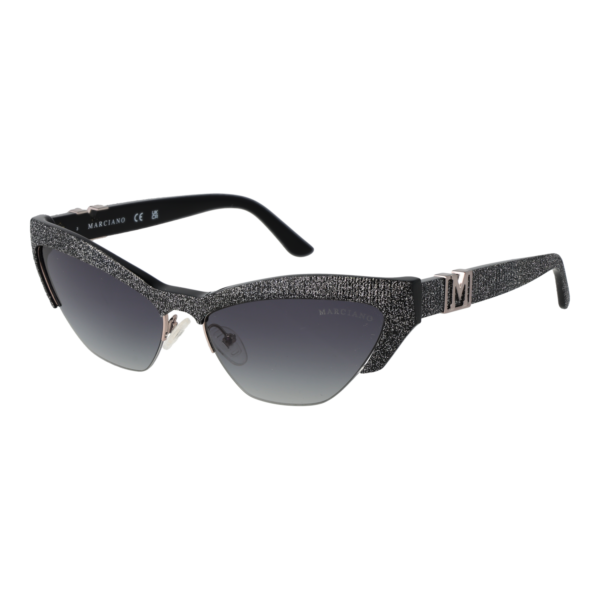 Marciano by Guess Katzenaugen Sonnenbrille GM00006 5901B in Schwarz – 45° Seitenansicht