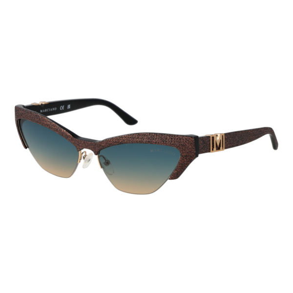 Marciano by Guess Sonnenbrille GM00006 5905W – 45° Seitenansicht Marciano by Guess Katzenaugen Sonnenbrille GM00006 5905W in Schwarz – 45° Seitenansicht