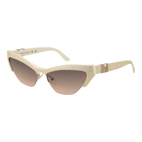 Marciano by Guess Katzenaugen Sonnenbrille GM00006 5925F in Creme – 45° Seitenansicht