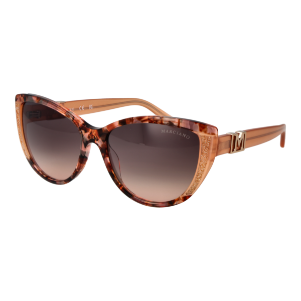 Marciano by Guess Katzenaugen Sonnenbrille GM00011 5844F in Braun – 45° Seitenansicht