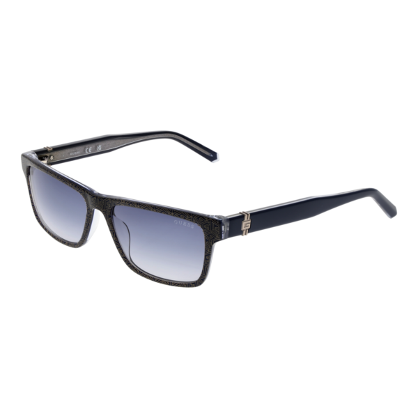 Guess Rechteck Sonnenbrille GU00074 5592W in Blau – 45° Seitenansicht