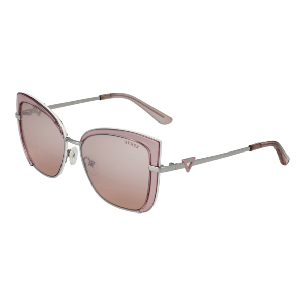 Guess Quadrat Sonnenbrille GU7633 5672U in Rosa – 45° Seitenansicht
